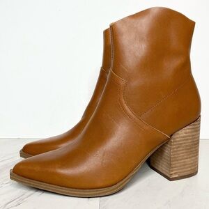 Steve Madden Cate Brown Leather Heeled Bootie 10M